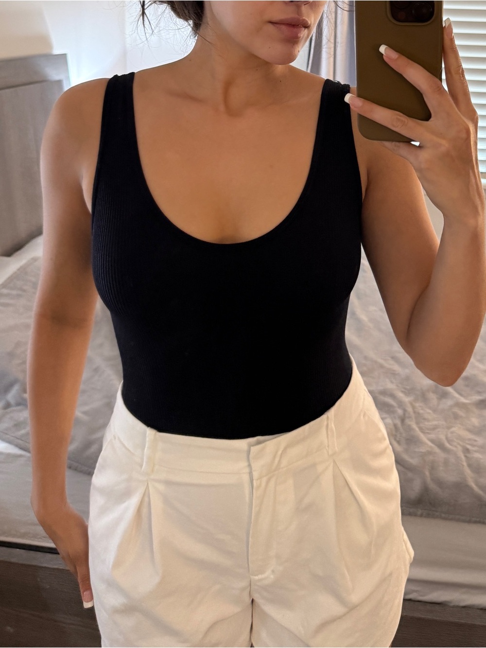 Black Ribbed Scoop Neck Women’s Tank Top Zara XS-S (Fits 4-8) - Picture 1 of 6